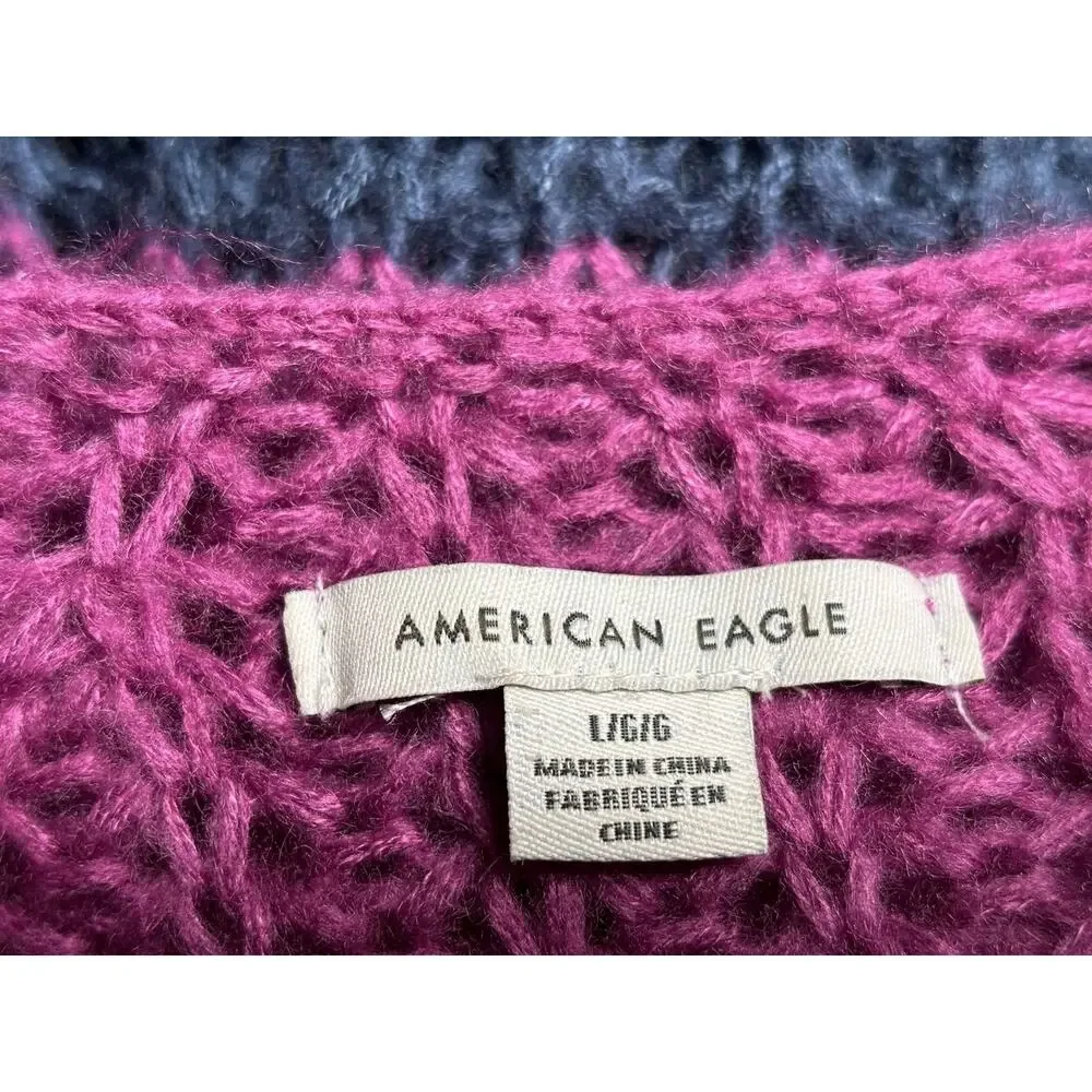 American Eagle Colorful Stripped Sweater Womens Size L Multicolor Knitted